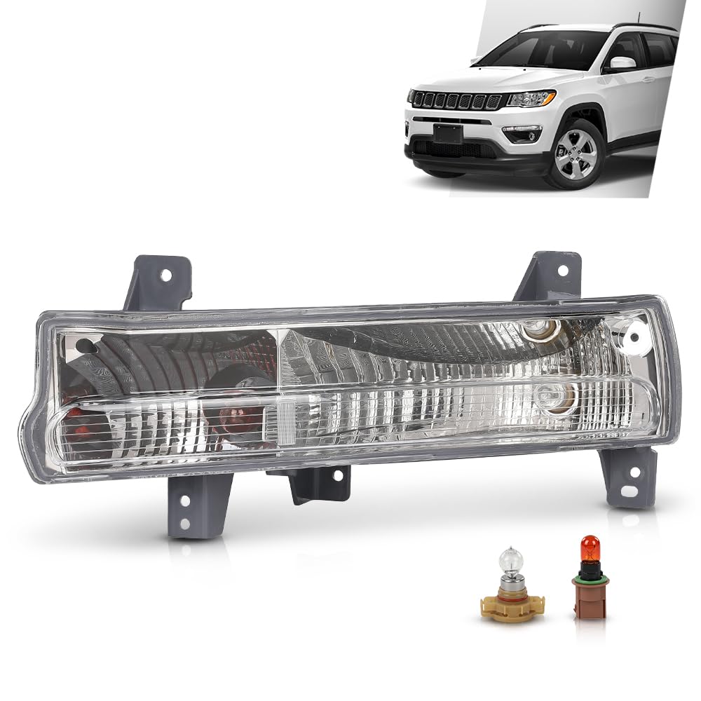 G-PLUS Parking Light Driver Side Compatible with Jeep Compass 2017-2021 55112721AB,CH2520147 Clear Lens