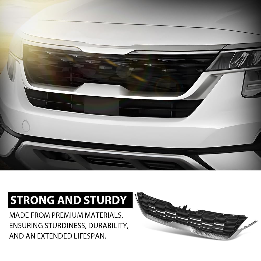 G-PLUS Front Bumper Grille Grill, Compatible with Kia Seltos 2020-2023, 86350Q5000, 86350 Q5000, 86350-Q5000