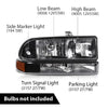 G-PLUS Headlights Assembly Fit Chevy S10 Pickup/Blazer 1998 1999 2000 2001 2002 2003 2004 Bumper Headlamps Clear Lens Black Housing Amber Reflector 16526217 16526218 15098267 15098268,faros delanteros