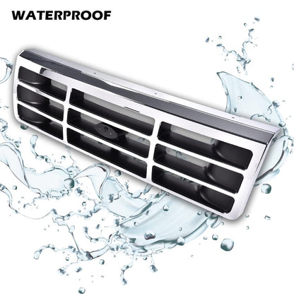 G-PLUS Front Grille Compatible with 1992-1997 Ford F250 F350 Platinum Chrome w/Emblem Truck Replacement