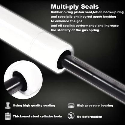 【Multi-Colored】 G-PLUS 13.3 Inches 80lb/380N Gas Hood Struts, Gas Shock Lift Supports Compatible with 1997-2006 F150 F250 Expedition Front Hood Gas Spring (Matt White)