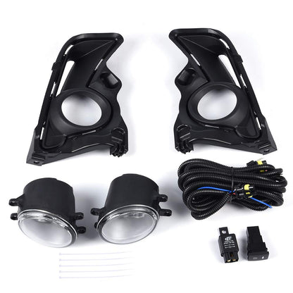 G-PLUS Front Fog Lights Assembly Replacement For 2017-2019 Toyota Highlander Clear Driving Fog Lamps W/Bulbs+Switch+Wire Kit