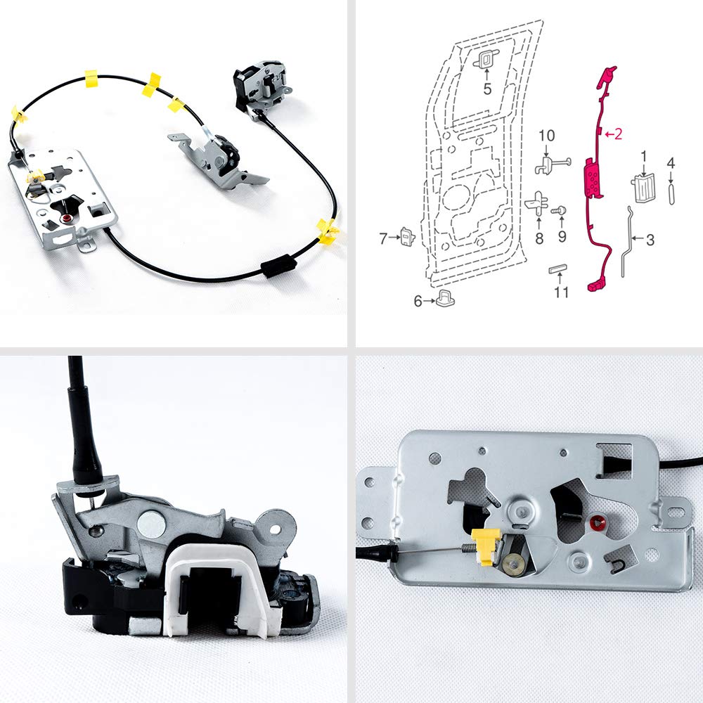 G-PLUS Rear Door Lock with Cable Assembly Compatible with 2004-2008 F150 Extended Cab Pickup ONLY,(Does NOT Fit Crew Cab or Heritage Models),Driver Side/Passenger Side (1, Driver Side)