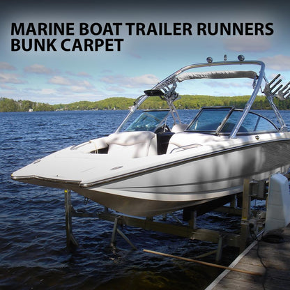G-PLUS 12" x 100ft Ribbed Bunk Carpet Marine Boat Trailer Runners Outdoor Fit for Boat Trailer Runners Black