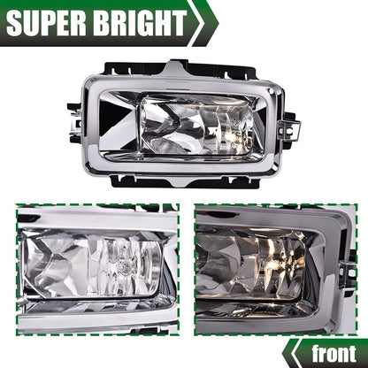 G-PLUS Fog Light Compatible With 2013-2015 Chevy Silverado,OE Style Front Fog Lamp Bezel Cover Shell,A Pair