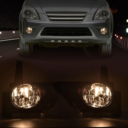 G-PLUS Pair Bumper Fog Lights Compatible with Honda CR-V models only 2005-2006 Driver & Passenger Side Fog Lamps Assemblies Clear Bumper Driving Fog Lights HO2591104