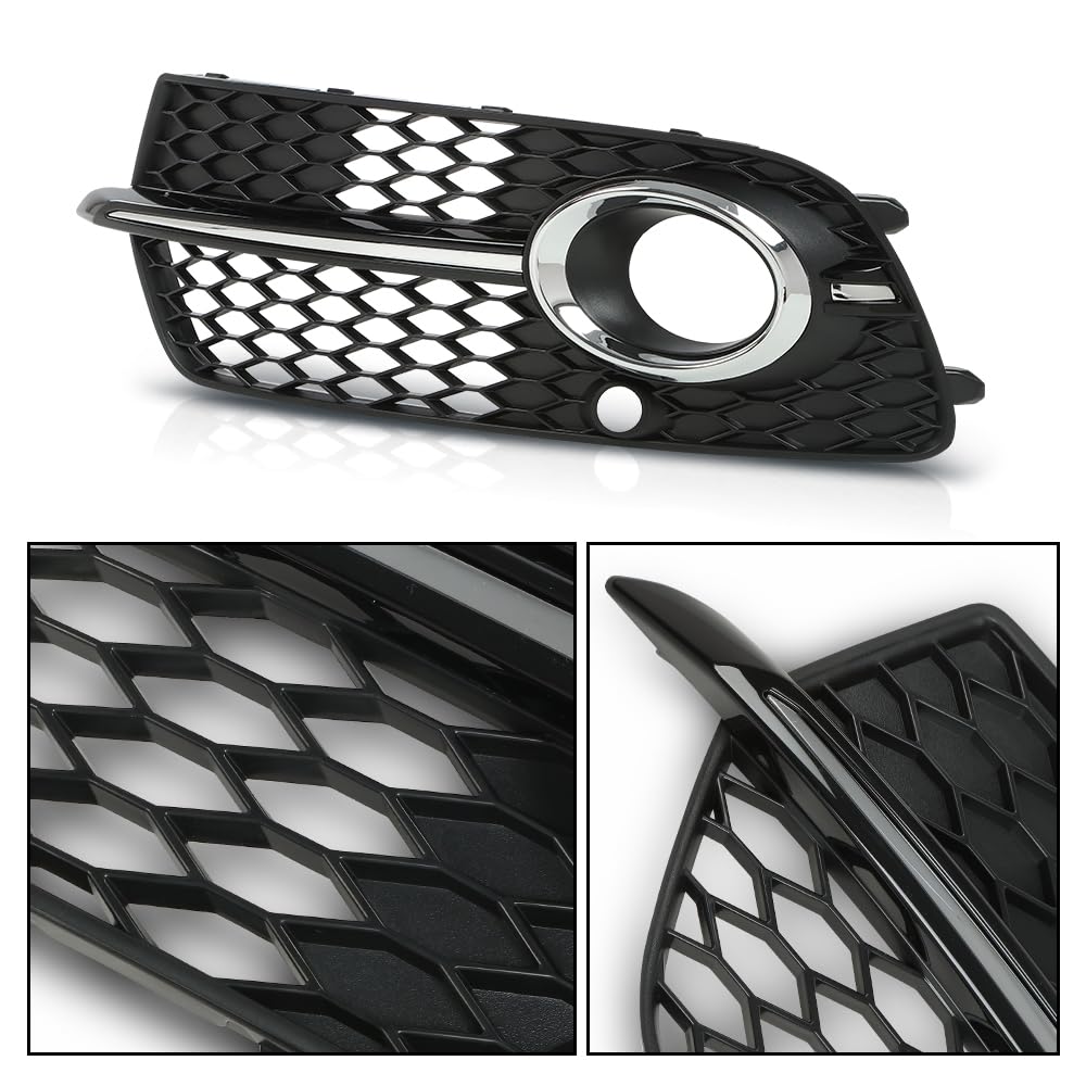 G-PLUS Front Bumper Fog Light Covers Grille Bezel Pair Compatible with Audi Q5(8R) MK1 2013-2017 AU1038123, AU1039123, 8R0807682JBJI, 8R0807681MBJI, AD8222133, AD8222134