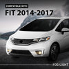 G-PLUS Front Bumper Driving Fog Lights W/Wiring US Compatible with Honda Fit Hatchback 4-Door 2015-2017 Black