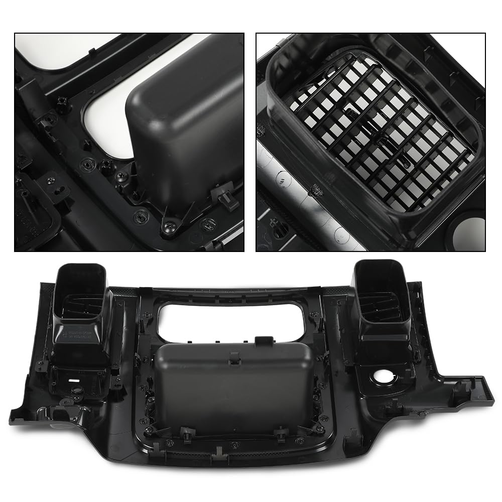 G-PLUS Dash Radio Trim Bezel Cover Surround Panel w/Air Vent & Storage Compatible with Dodge Ram 1500 2002-2005/Fits Dodge Ram 2500 3500 2003-2005 Black
