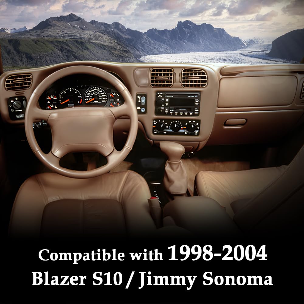 G-PLUS Dashboard Bezel Cluster Dash Bezel Trim Double Din Compatible with Chevy Blazer S10 GMC Jimmy Sonoma 1998-2004 Beige