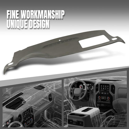 G-PLUS TPE Molded Dash Cover Cap Overlay Compatible with Chevy Silverado 1500 2500HD 3500HD (LTZ Only) 2007-2013, Fit GMC Sierra (SLT/Denali Only) 2007-2013 Beige