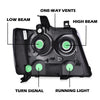 G-PLUS Headlights Assembly Compatible with Chevy Tahoe Subarban Avalanche 2007-2014 Set Pair Bumper Corner Headlamps Left & Right Clear Lens Chrome Housing Clear Reflector,faros delanteros