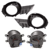 G-PLUS Front Fog Lights Assembly Compatible With 2008-2010 Toyota Highlander Clear Driving Fog Lamps W/Bulbs+Switch+Chrome Bezels Kit