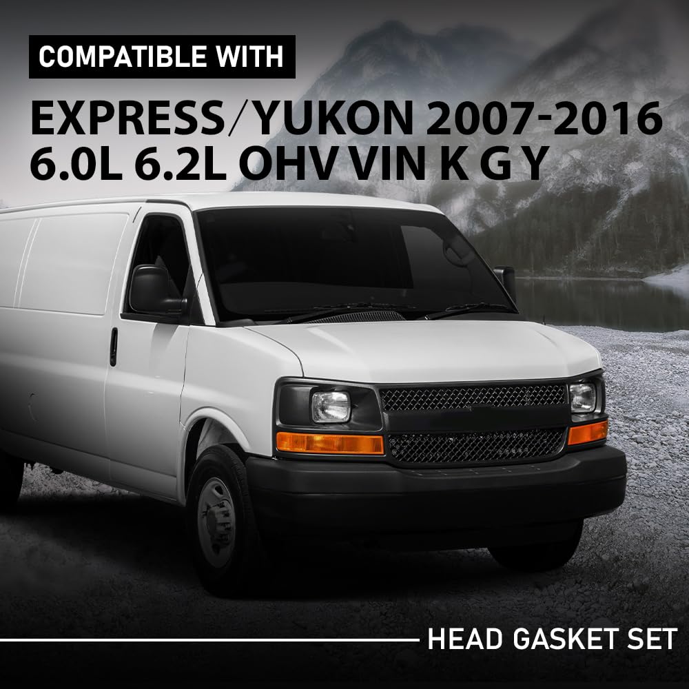 G-PLUS Head Gasket Set Compatible with Chevy Silverado Express Suburban GMC Sierra Yukon 6.0L 6.2L 2007-2019, for Cadillac Escalade 2009, for Hummer H2 2008-2009, HS26192PT-5