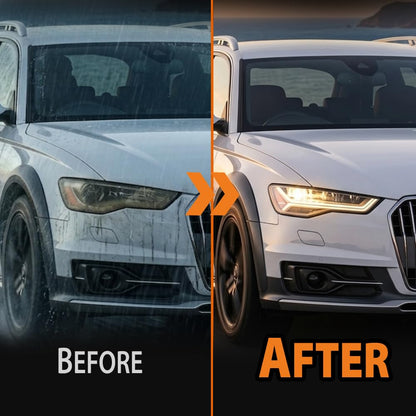 G-PLUS Headlight Lens Cover Compatible with Audi A6 C7 2011-2015 Left & Right Pair Front Headlamp Lens Cover Clear
