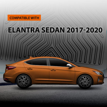 G-PLUS TPE Floor Mats Fit Hyundai Elantra Sedan 2017-2020 1st & 2nd Row Truck Accessories Cargo Liners All Weather Protection 3pcs Black Alfombras para Carro