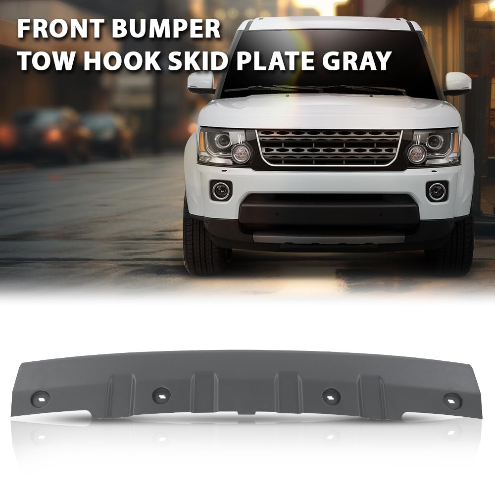 G-PLUS Front Bumper Tow Hook Skid Plate Compatible with LR4 Discovery 4 2014-2016 Gray