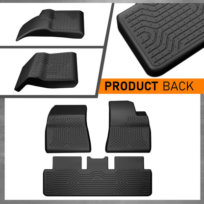 G-PLUS Model 3 Floor Mats Compatible with Tesla Model 3 2017-2023 Sept Old Style,Not Fit 2023 Oct-2026 New Model,TPE All Weather Custom Fit Full Cover Protection Floor Liners Black 3PCS