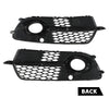 G-PLUS Front Bumper Fog Light Grill Grille Cover Painted with Silver Ring Compatible with Audi SQ5 2013-2017/Fit Audi Q5 S-Line 2013-2017 8R0807681M, 8R0807682J