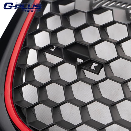 G-PLUS Front Bumper Upper Grill Grille Compatible with Volkswagen VW GTI GLI Jetta MK5 2006 2007 2008 2009 Honeycomb Style (Not Compatible with Rabbit and R32 Model)