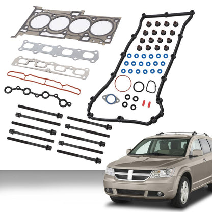 G-PLUS Head Gasket Set Bolts Compatible with 2011-2014 Chrysler 200/Fit 2008-2014 Dodge Avenger/Fit 2007-2009 Dodge Caliber/Fit 2007-2017 Jeep Compass Patriot HS26332PT HS26332PT-1 (61-Piece Set)