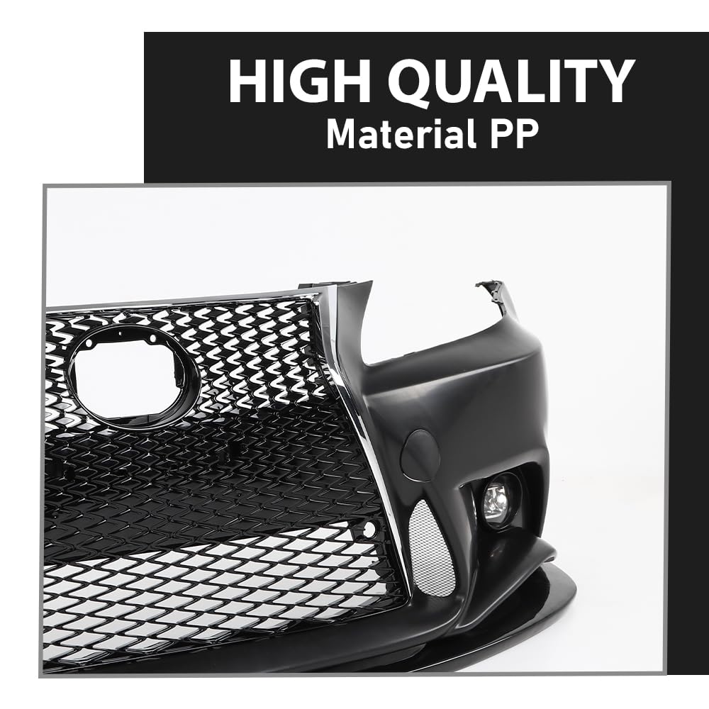 G-PLUS Black Lexus IS Front Bumper Kit + Lip + Plate (2006-2013 LX IS IS250 IS350 & 14+ F-Sport)