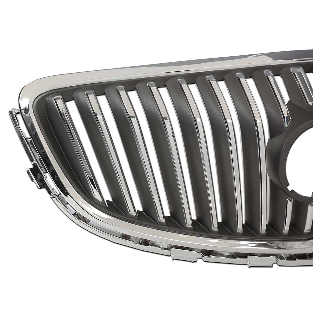 G-PLUS Front Bumper Upper Grille Assembly Chrome Compatible with 2012-2017 Buick Verano 20984572, 23172630, 23274652