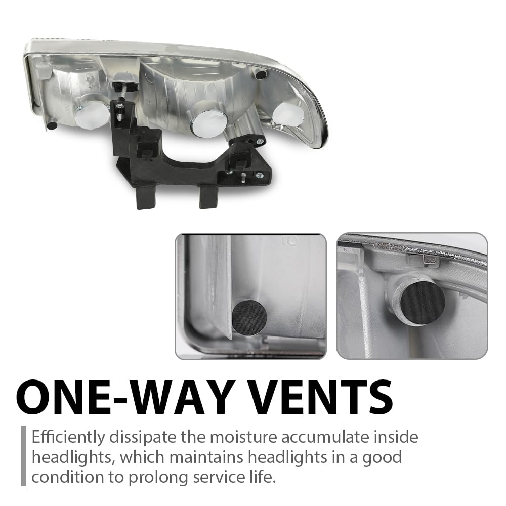 G-PLUS Headlights Assembly Fit Chevy Blazer Base LS LT Trailblazer Xtreme ZR2 S10 ZR5 SS Xtreme 1998-2005 Bumper Headlamps Clear Lens Chrome Housing Clear Reflector,faros delanteros