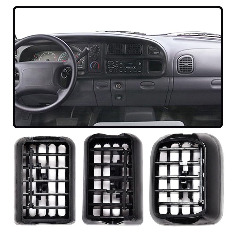 G-PLUS A/C Heater Dash Bezel Vents Compatible with Compatible with 1998-2002 Dodge Ram 1500 2500 3500 Dashboard 5GK51DX9AA, 5EU11DX9AB, 926469