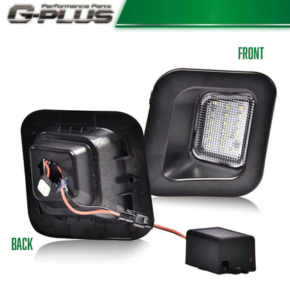 G-PLUS LED License Plate Light Compatible With 03-18 Dodge Ram 1500 2500 3500 Truck Built-in Resistor,Full Housing A Pair Replacement (Clear Lens)