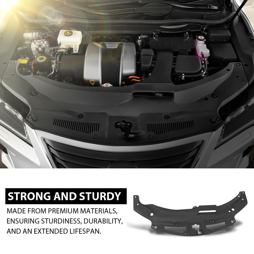 G-PLUS Radiator Support Cover Compatible with LX RX350 (submodel: Base, F Sport) 2016-2020, Fit LX RX450hL Base 2018-2019 532950E090, 53295-0E090, LX1224112 Black PP