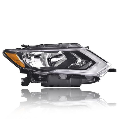G-PLUS One Right Passenger Side Headlight Compatible with Nissan Versa 2015-2019 Headlamp Halogen Clear Lens Chrome Housing Amber ReflectorBumper Headlamps,faros delanteros