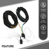 G-PLUS 22Ft 4 Pin 5 Wire Flat Trailer Wiring Harness Kit Copper Wire Wishbone Style Fit for Boat ATV Trailer Tail Light