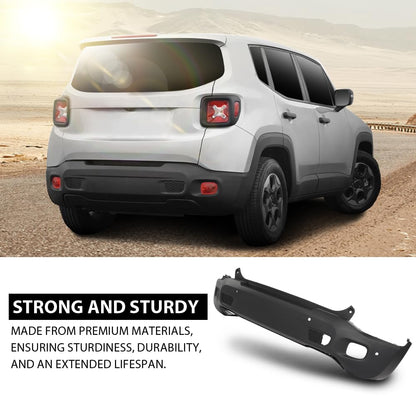 G-PLUS Rear Bumper Cover Fascia Compatible with Jeep Renegade Limited 2015-2018, Fit Models with Blind Spot Sensor and Parking Aid Sensor, 6AE88LXHAA, CH1100A42