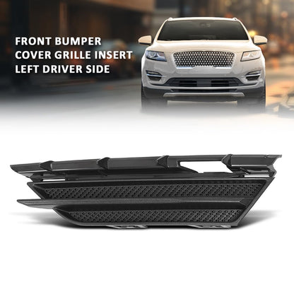 G-PLUS Front Bumper Grille Insert Fog Light Cover Bezel Left Compatible with Lincoln MKC 2015-2019 EJ7Z17E811AA, FO1038172, EJ7Z-17E811-AA Black