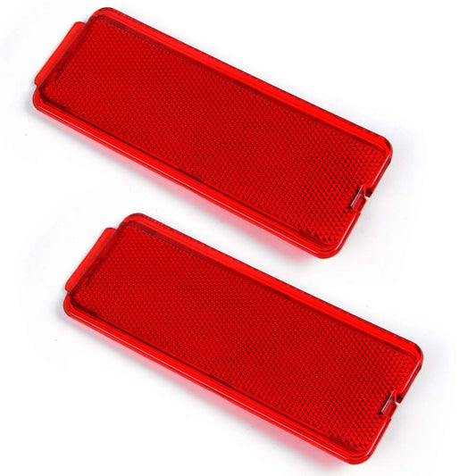 2 PCS Red Premium Interior Front Rear Door Entry Light Reflector Panels Compatible With Ford Super Duty F250 F350 F450 F550 1999-2007 / Excursion 2000-2005