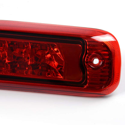 G-PLUS LED Third 3rd Brake Cargo Light Compatible With 1997 1998 1999 2000 2001 Cherokee, Rear Roof Center High Mount Stop Tail Light Replacement (Chrome Housing Red Lens)