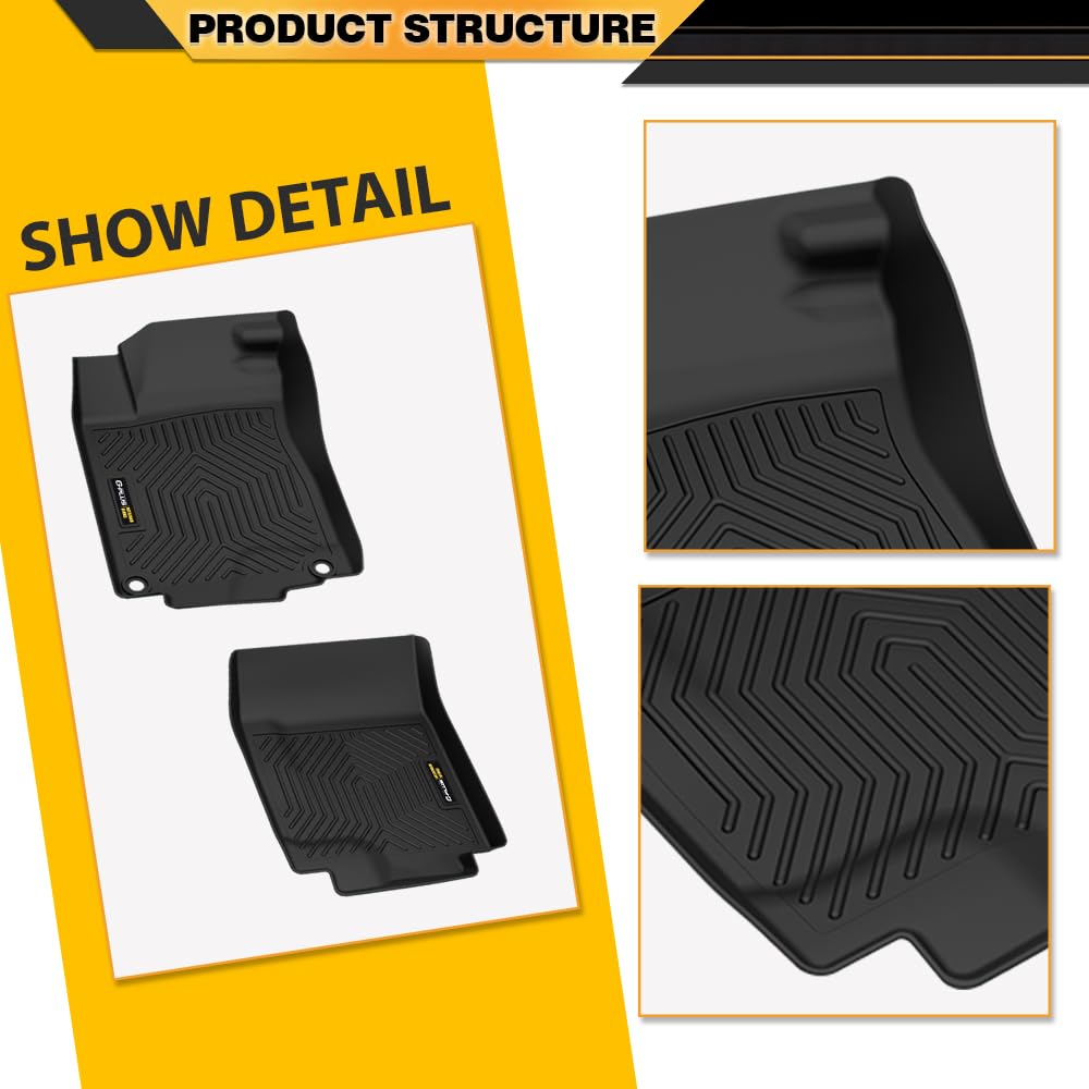 TPE Floor Mats Fit Honda CR-V LX EX SE 2012-2016 (Not Fit Touring & EX-L) 1st & 2nd Row Truck Accessories Cargo Liners All Weather Protection 3pcs Black Alfombras para Carro