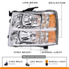 G-PLUS Left Headlights Assembly Compatible with Chevy Silverado 1500 2007-2013/Fit Chevy Silverado 2500 HD 3500 HD 2007-2014 Driver Side Left Headlamp Clear Lens Chrome Housing Amber Reflector