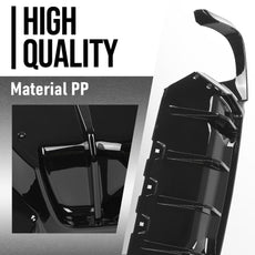 G-PLUS Rear Diffuser for BMW 5 Series F10 M Sport 2012-2016 Gloss Black Product Image