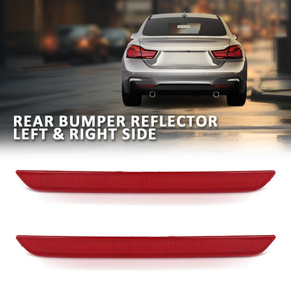 G-PLUS Pair Rear Bumper Reflector, Compatible with BMW 4-Series 428i 430i 435i 440i 2014-2020 with M Package, LH Driver & RH Passenger 2PCS, BM1184107, BM1185107