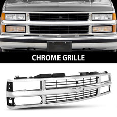 G-PLUS Chrome Grille with Black Insert for Chevy Blazer Tahoe 1994-2000 Side View