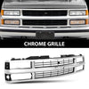 G-PLUS Chrome Grille w/Black Insert Compatible with Chevy Blazer Tahoe C/K 1500 2500 3500 1994 1995 1996 1997 1998 1999 2000 15981106 GM1200238