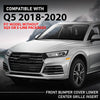 G-PLUS Front Bumper Cover Lower Center Grille Insert, Compatible with Audi Q5 2018-2020, Fit Model W/o SQ5 or S-Line Packages, AU1036119, 80A807647A9B9