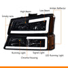 G-PLUS LED DRL Headlights Assembly & Tail Lights Fit Chevy Silverado 1500 1500 HD 2500 2500 HD 2003-2006, Smoky Lens Chrome Housing Amber Reflector Headlamps Assembly Red Taillights