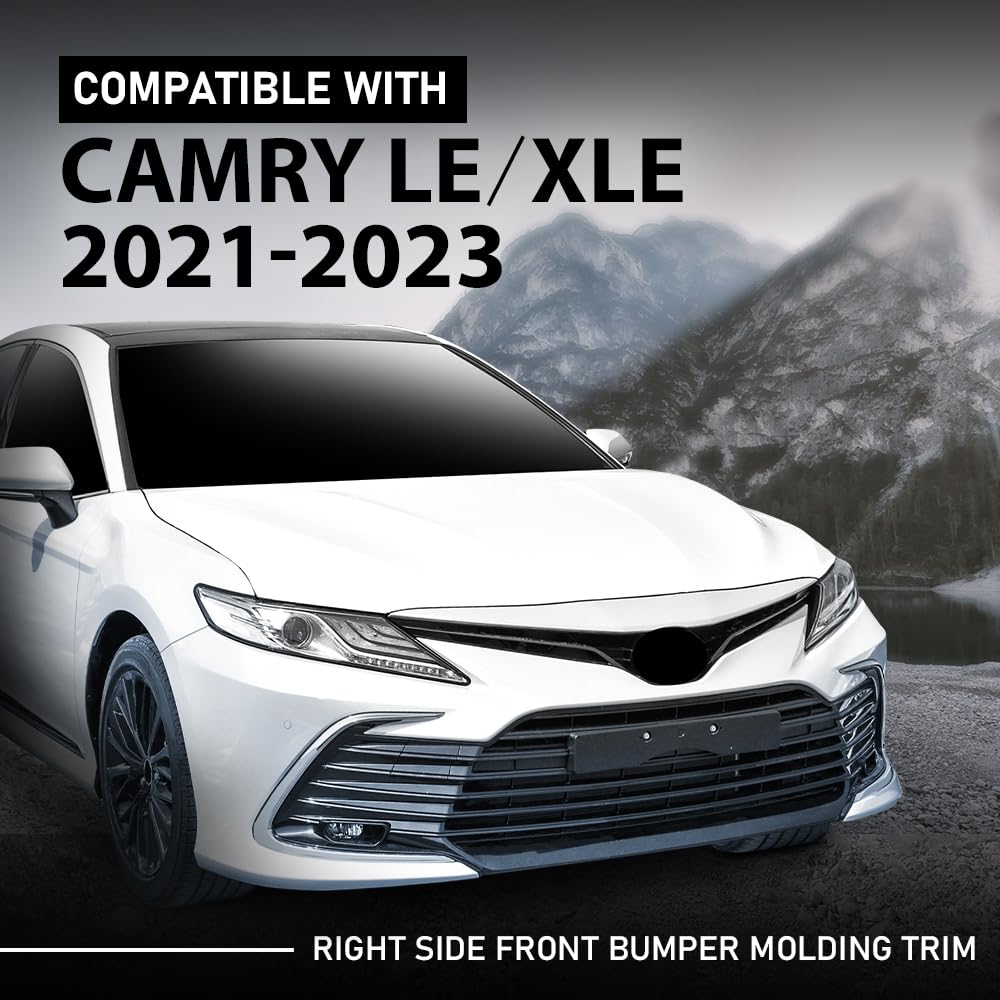 G-PLUS Front Right Bumper Grille Grill Strip Trim, Compatible with Toyota Camry LE XLE 2021-2023, Passenger Side, 5271206120