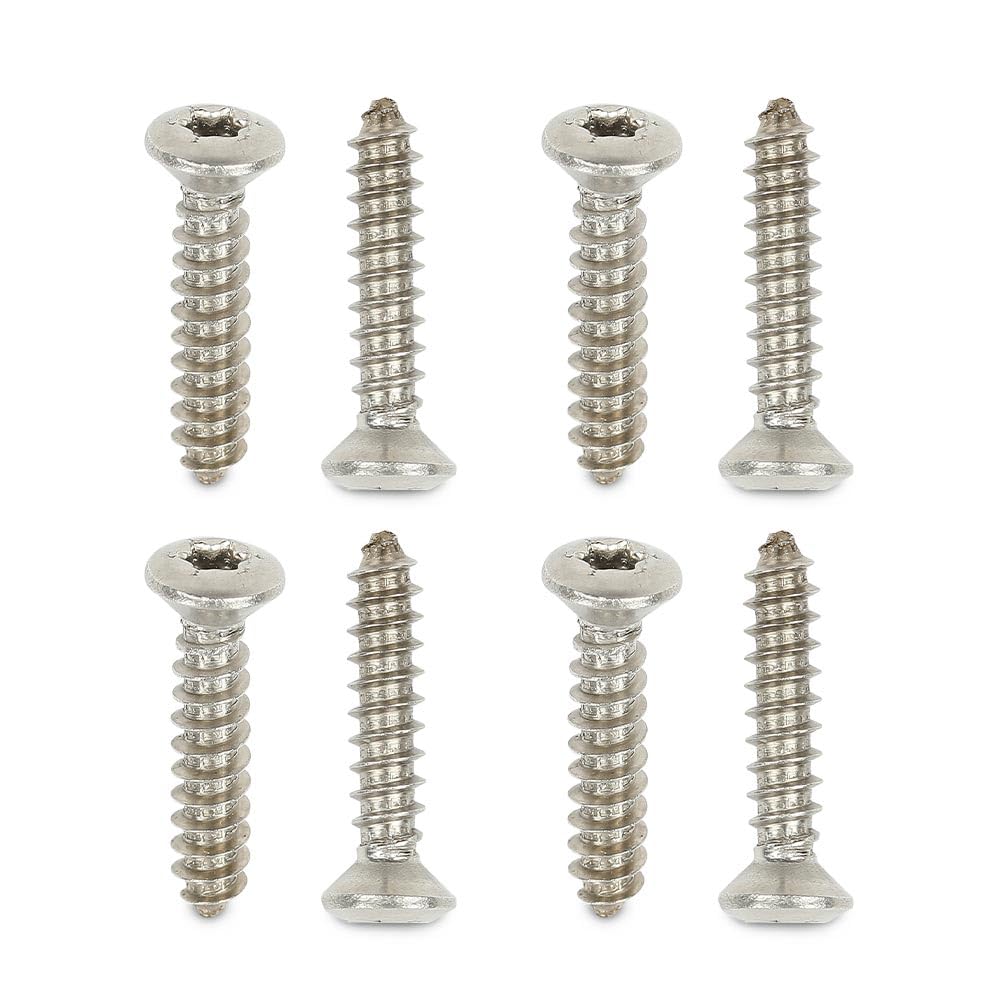 G-PLUS Chrome Headlight Bezel Marker Grille Trim Screws Kit Chrome Silver Stainless Steel (Thread #8, Length 13/16",Torx Pan Head with a 9/32" Outside Diameter) 11504069