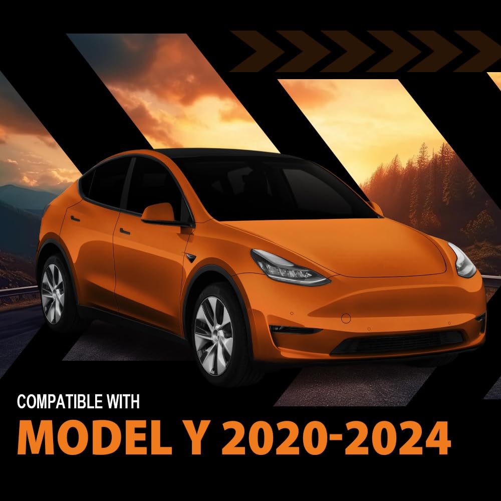 G-PLUS Front Right Side Fender Mirror Triangle Trim Cover Compatible with Tesla Model Y 2020-2024 Glossy Black