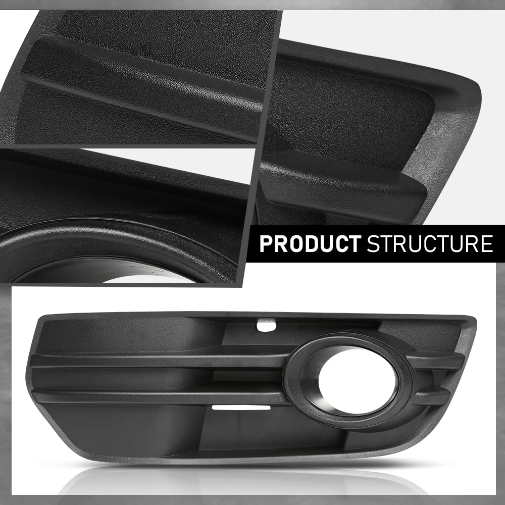 G-PLUS Pair Front Bumper Fog Light Covers Grille Bezels, Compatible with Audi Q5 Base 2009-2011/ Q5 Premium, Premium Plus, Prestige 2009-2012, Left Driver & Right Passenger Side 2PC, AU1038108