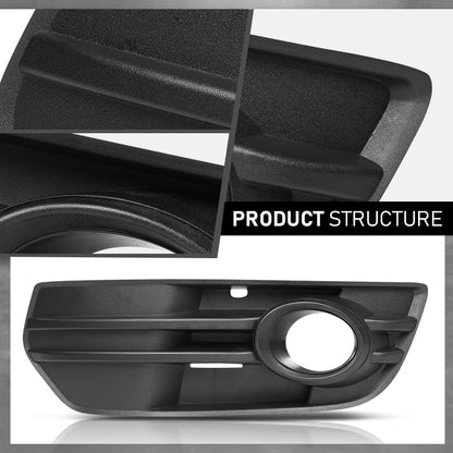 G-PLUS Pair Front Bumper Fog Light Covers Grille Bezels, Compatible with Audi Q5 Base 2009-2011/ Q5 Premium, Premium Plus, Prestige 2009-2012, Left Driver & Right Passenger Side 2PC, AU1038108